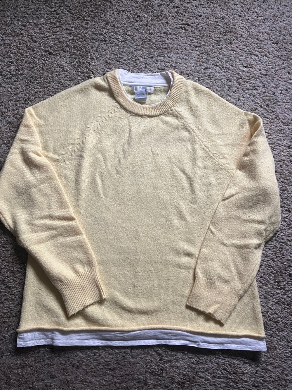 Design History Crewneck Sweater in Pale Yellow